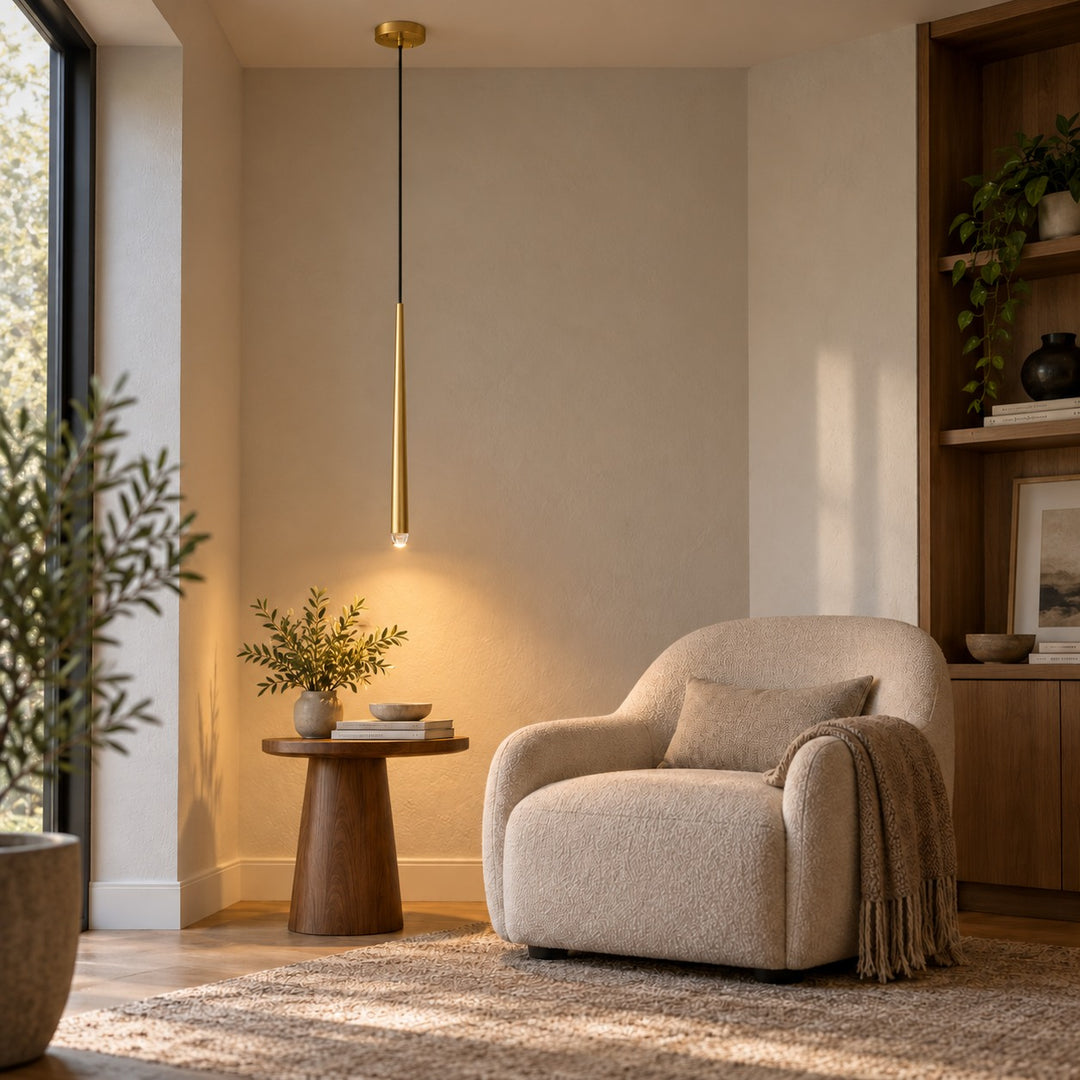 Modern Copper & Crystal Pendant Light with G4 LED