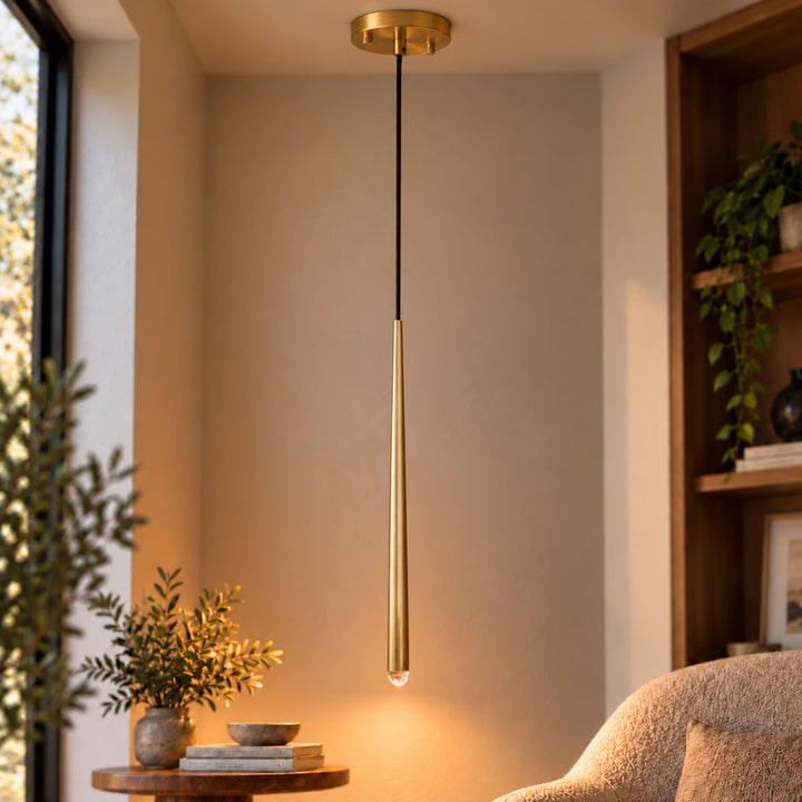 Modern Copper & Crystal Pendant Light with G4 LED