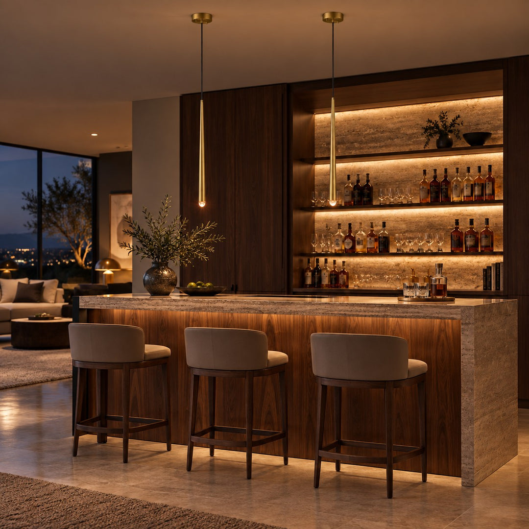 Modern Copper & Crystal Pendant Light with G4 LED