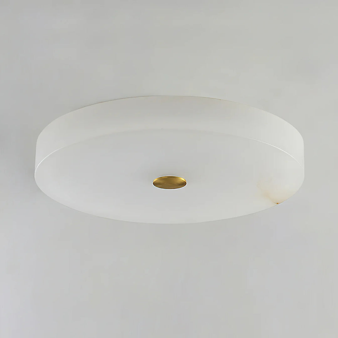 Modern Alabaster LED Flush Mount Ceiling Light – Round Natural Stone Design  Copy Title