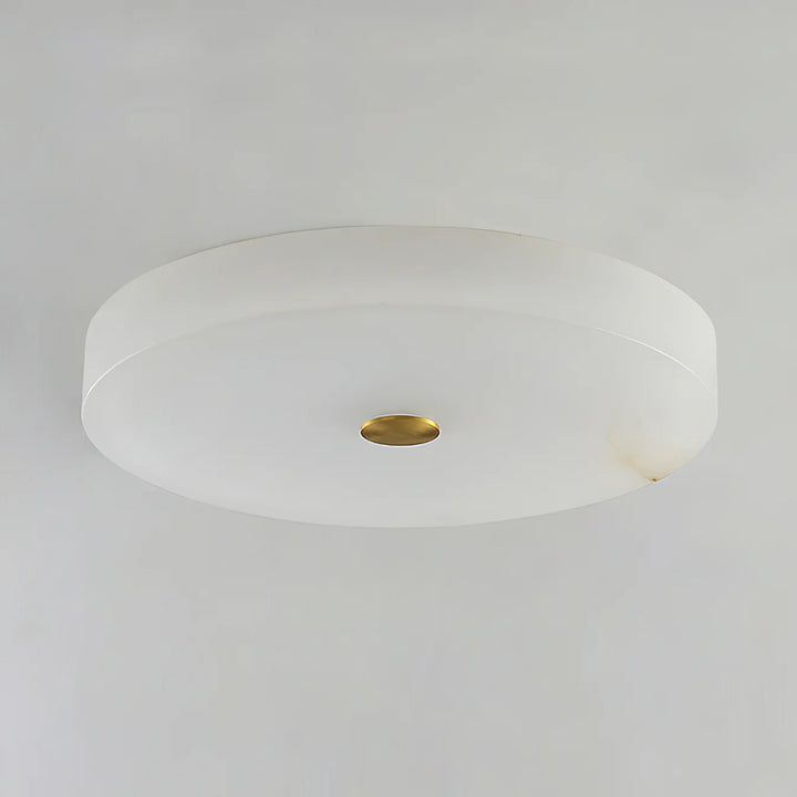 Modern Alabaster LED Flush Mount Ceiling Light – Round Natural Stone Design  Copy Title