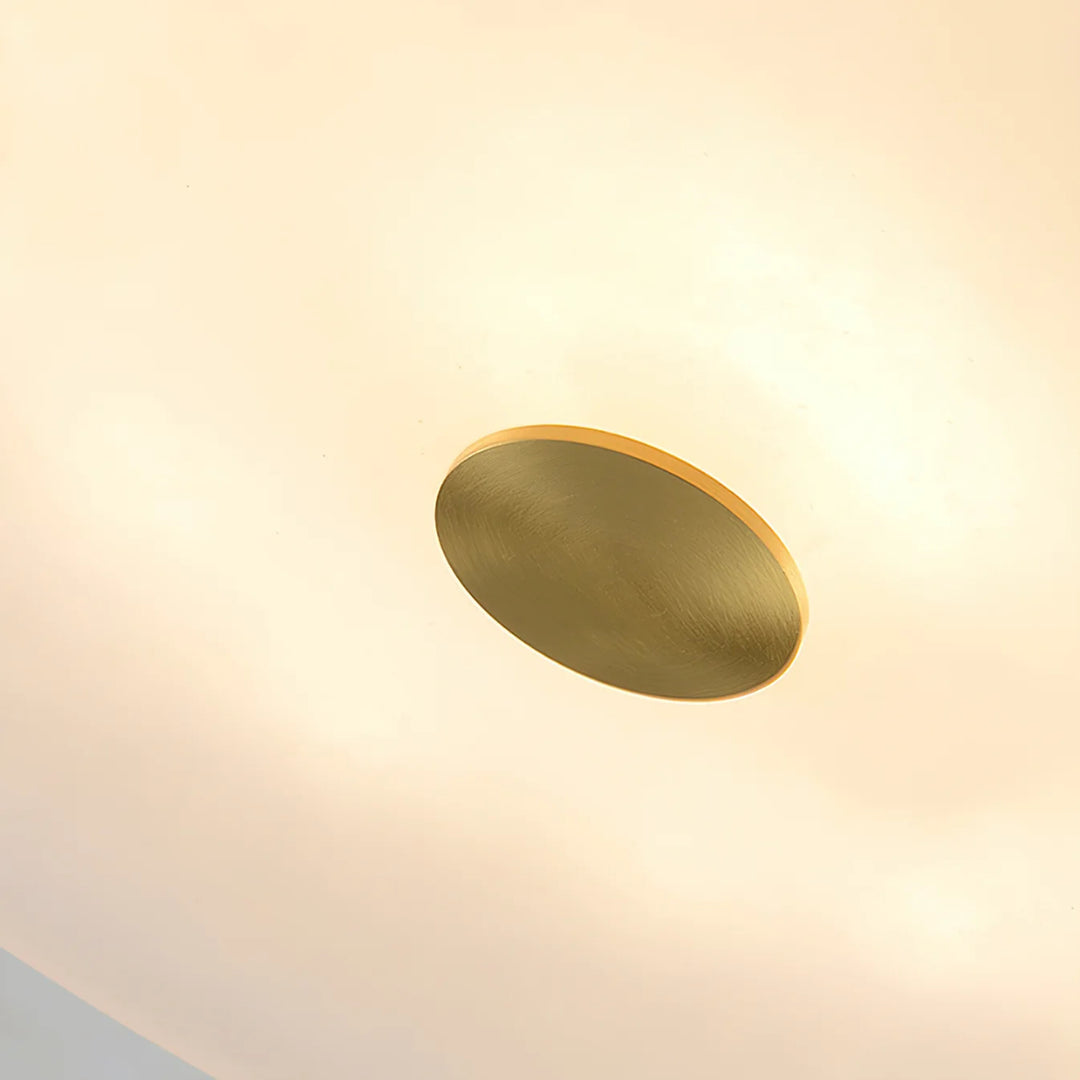 Modern Alabaster LED Flush Mount Ceiling Light – Round Natural Stone Design  Copy Title