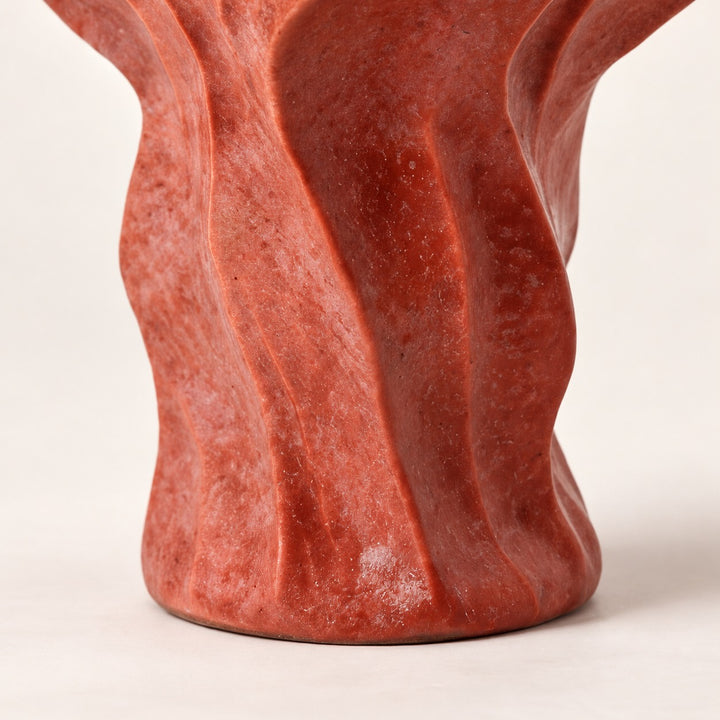 Modern Hand-Painted Ceramic Vase Tabletop Accent Red Decorative Home Decor 35cm Height