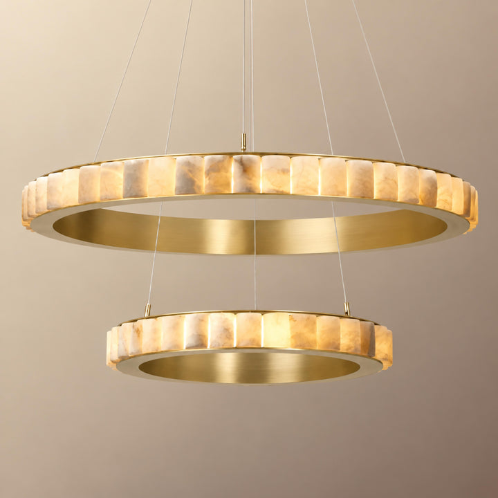 Modern Halo Chandelier Ceiling Light Flush Mount Metal Frame Adjustable Lighting