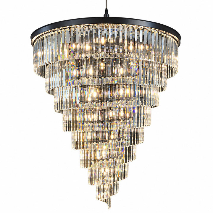 Contemporary Designer Chandelier Hanging Ceiling Light with Adjustable Chain Dimmable Crystal and Metal