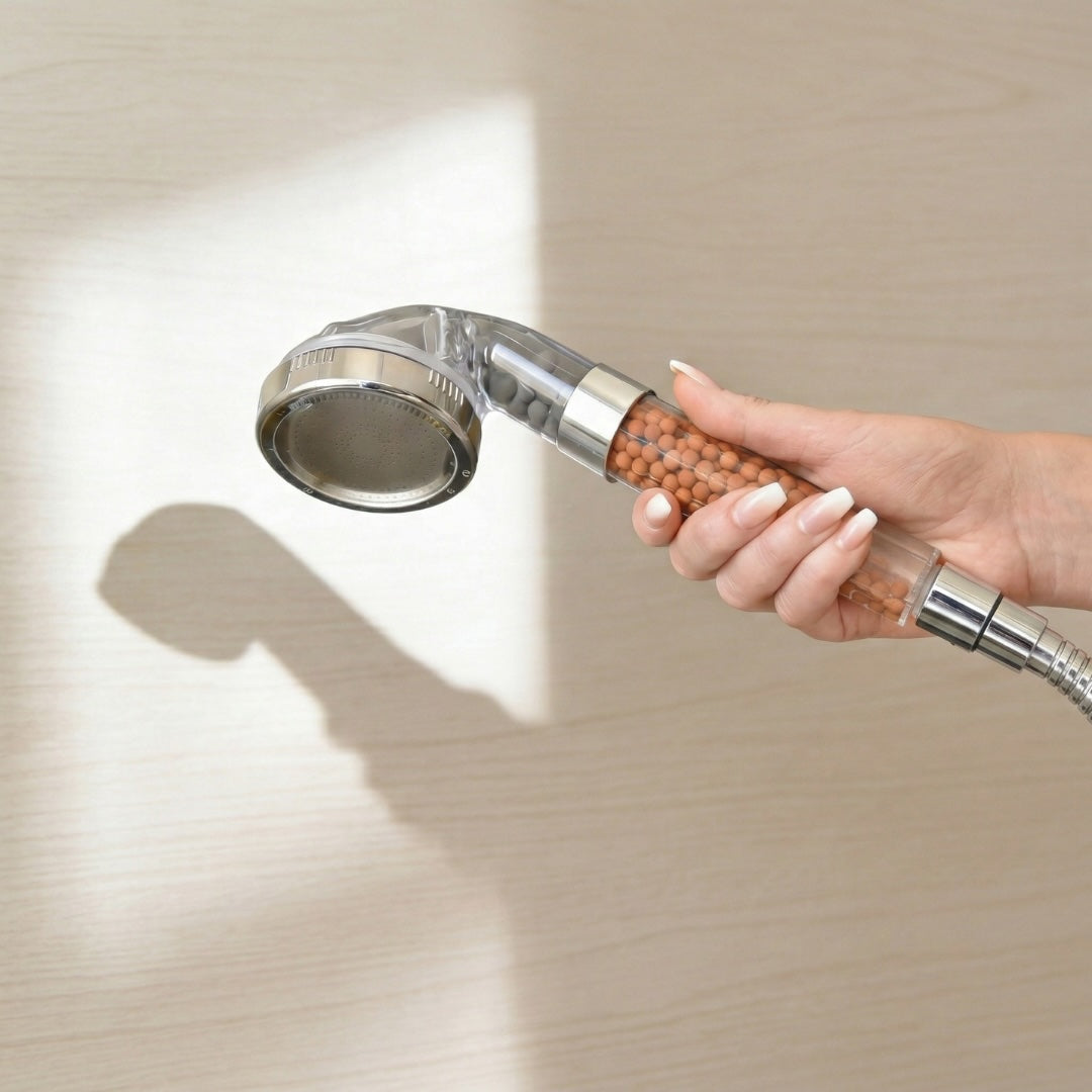 Filtered Rain Shower Head with Adjustable Multi-Mode Spray and High Pressure Water Softening Technology