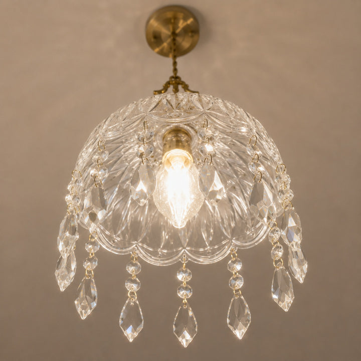 Vintage-Inspired Wall Light Copper Wall Sconce with Intricate Glass Design LED 90-260V