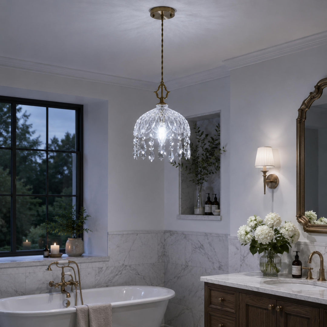 Vintage-Inspired Wall Light Copper Wall Sconce with Intricate Glass Design LED 90-260V