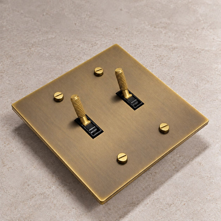 Solid Brass Toggle Light Switch – 3-Way, 1–4 Gang
