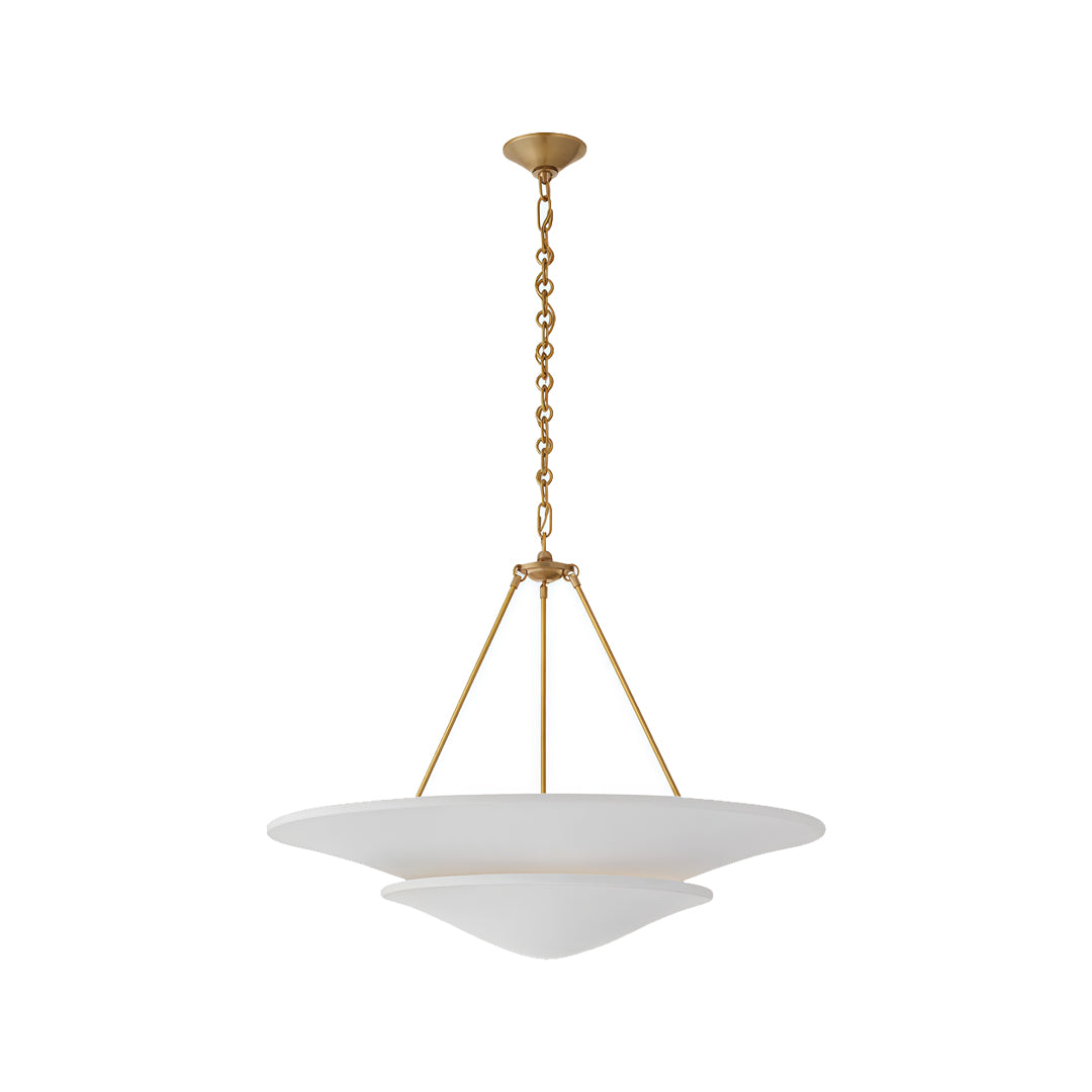 Vintage French Chandelier Light Adjustable Hanging Copper White Plaster LED 12W 3000K 7
