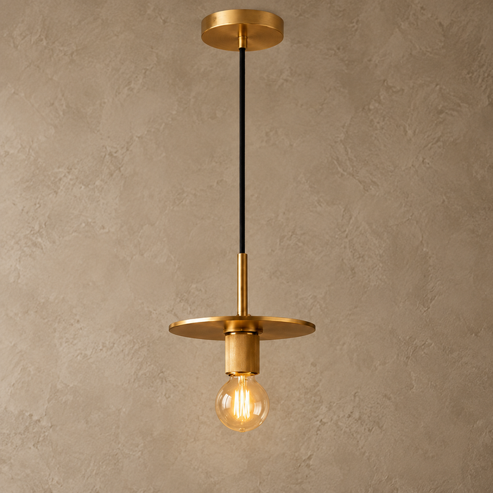 Modern 18cm Copper Disc Pendant Light with E27 Bulb – Minimalist Ceiling Light