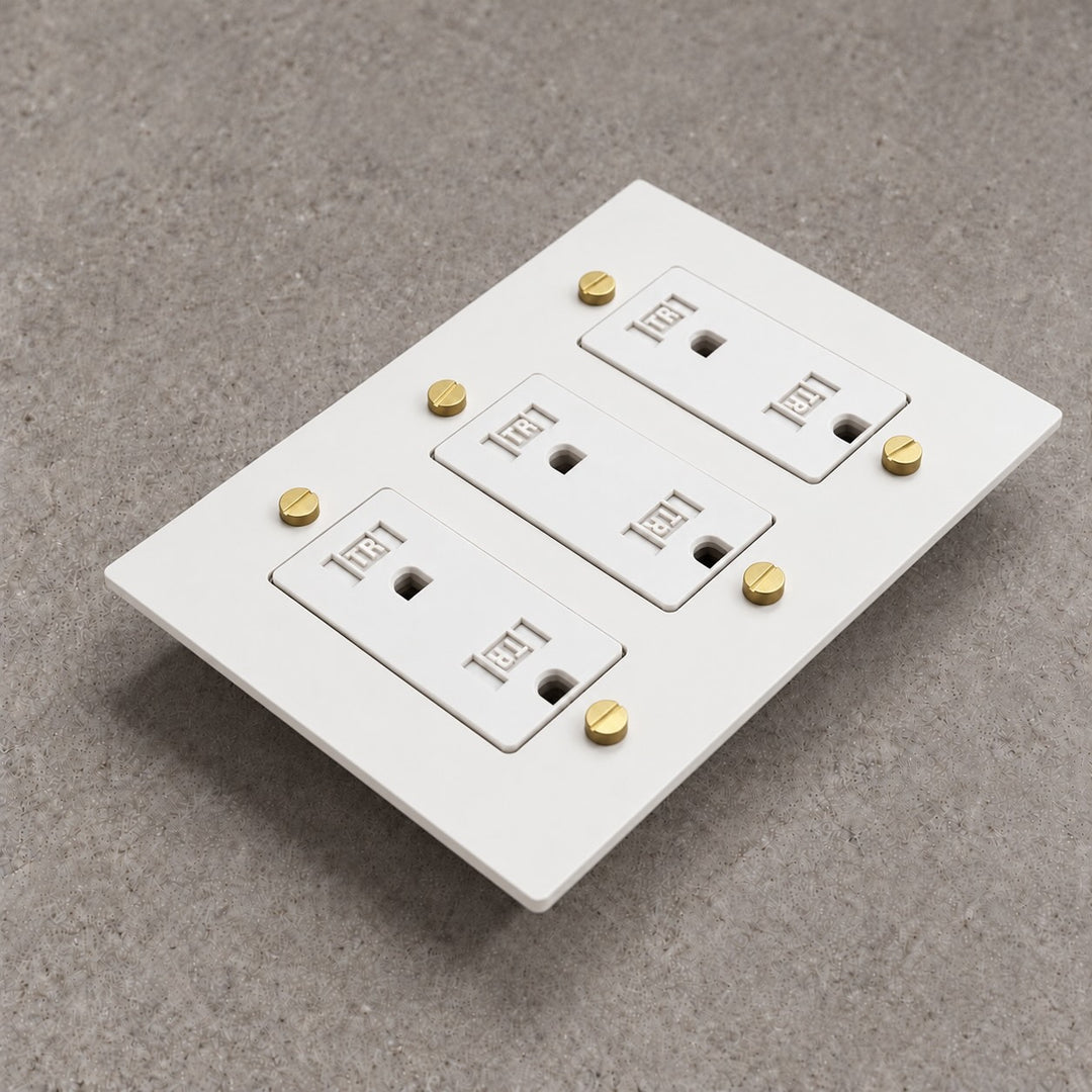 Solid Brass Tamper-Resistant Electrical Outlet – 15A Duplex Receptacle, 1–4 Gang