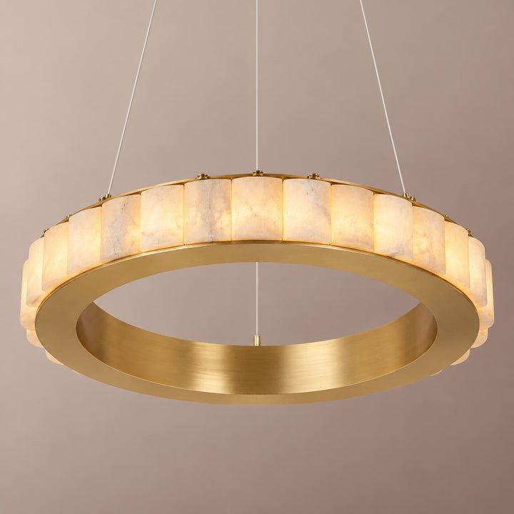 Modern Halo Chandelier Ceiling Light Flush Mount Metal Frame Adjustable Lighting
