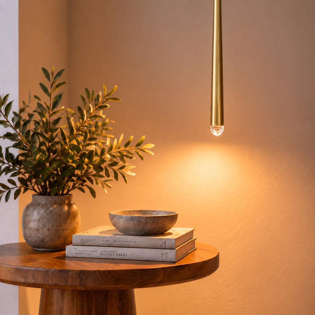 Modern Copper & Crystal Pendant Light with G4 LED