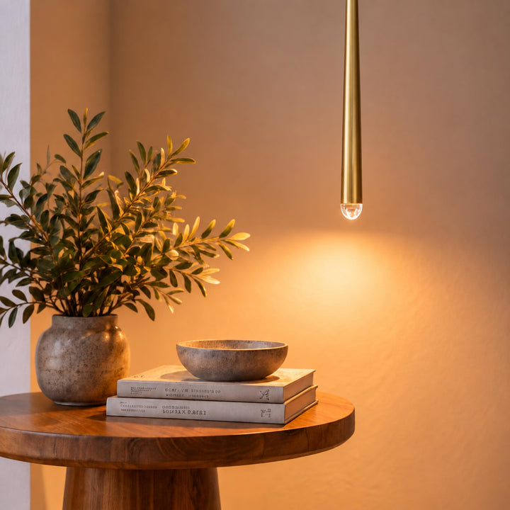 Modern Copper & Crystal Pendant Light with G4 LED