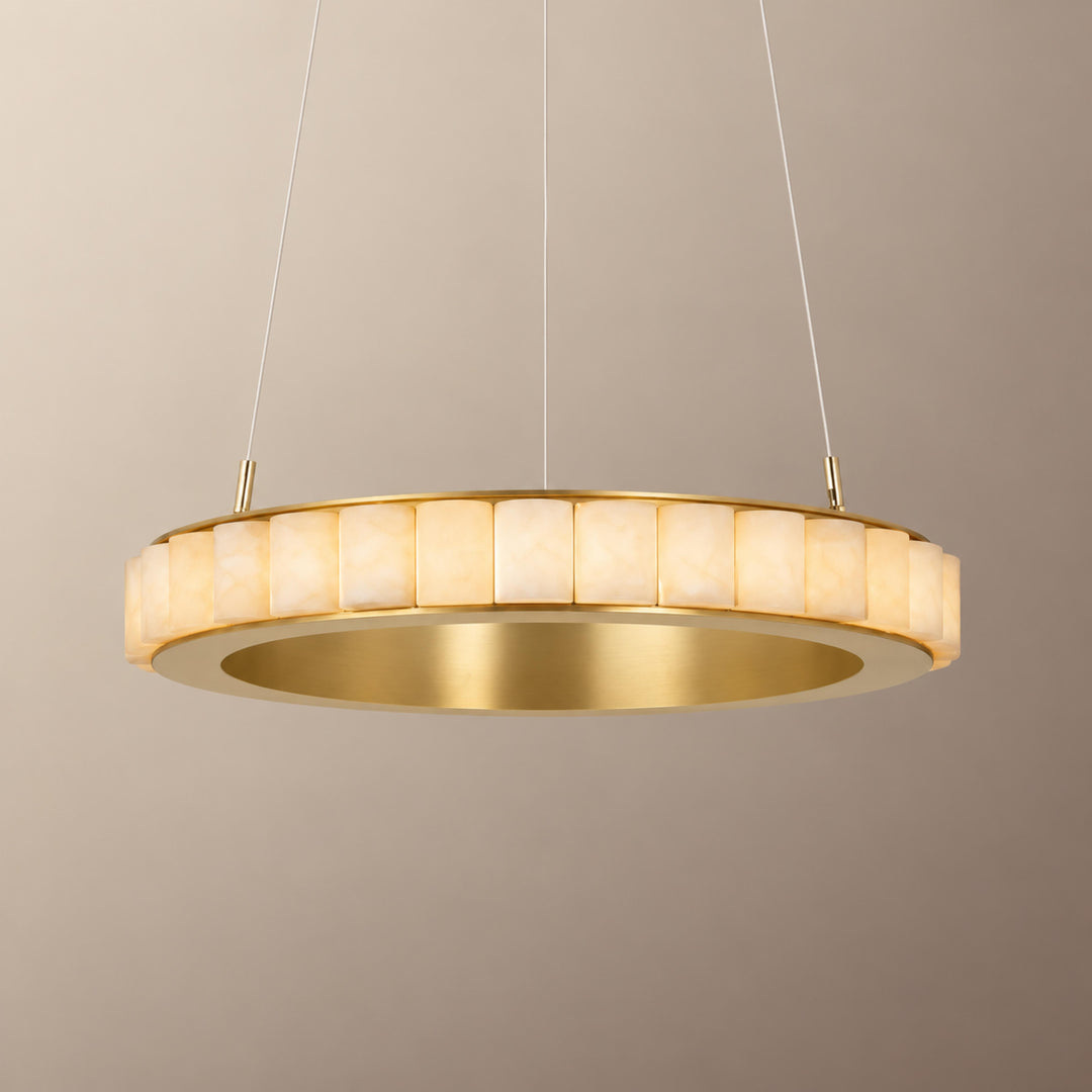 Modern Halo Chandelier Ceiling Light Flush Mount Metal Frame Adjustable Lighting