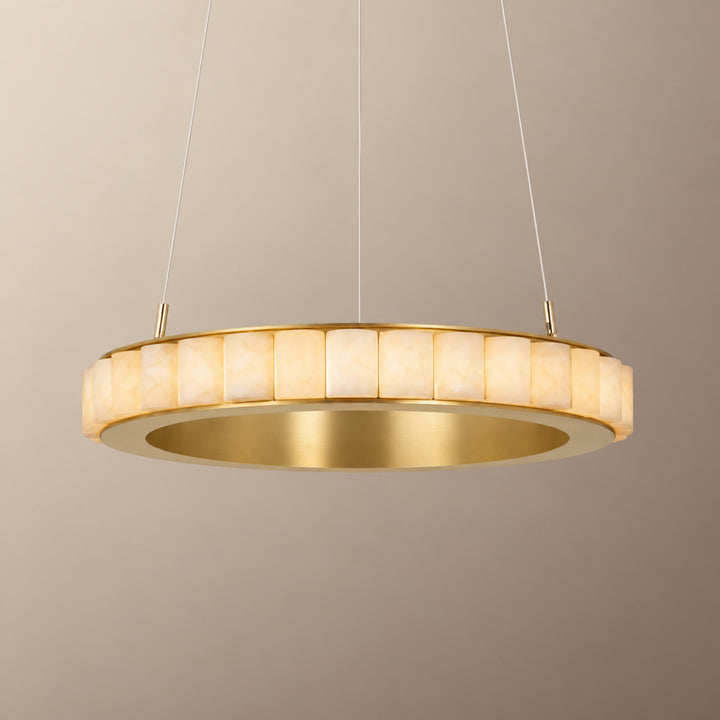 Modern Halo Chandelier Ceiling Light Flush Mount Metal Frame Adjustable Lighting