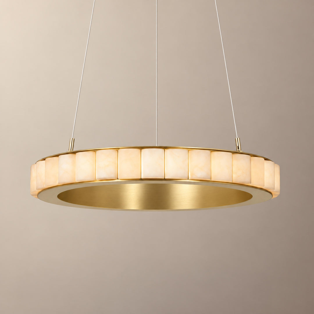 Modern Halo Chandelier Ceiling Light Flush Mount Metal Frame Adjustable Lighting