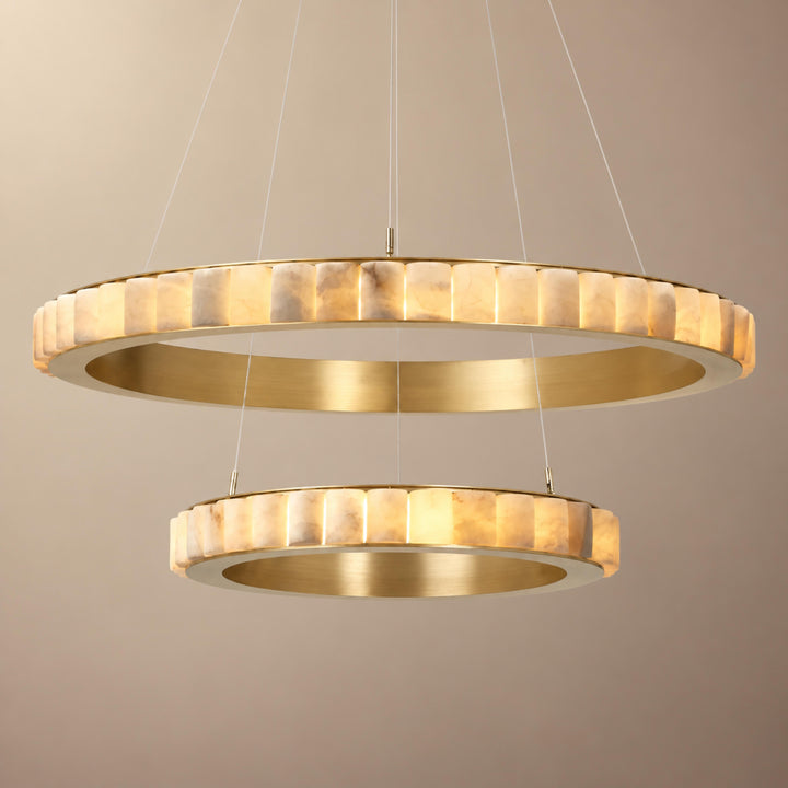 Modern Halo Chandelier Ceiling Light Flush Mount Metal Frame Adjustable Lighting