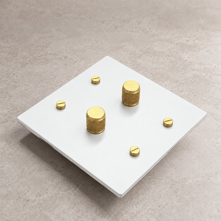 Solid Brass Rotary Dimmer Light Switch – 1–4 Gang