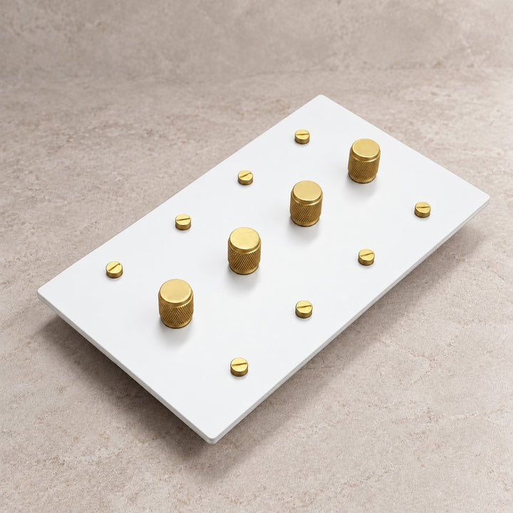 Solid Brass Rotary Dimmer Light Switch – 1–4 Gang