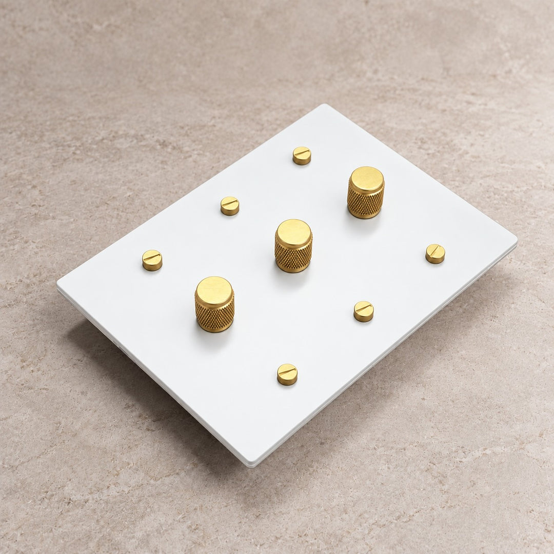 Solid Brass Rotary Dimmer Light Switch – 1–4 Gang