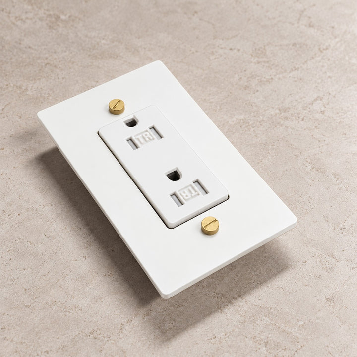 Solid Brass Tamper-Resistant Electrical Outlet – 15A Duplex Receptacle, 1–4 Gang