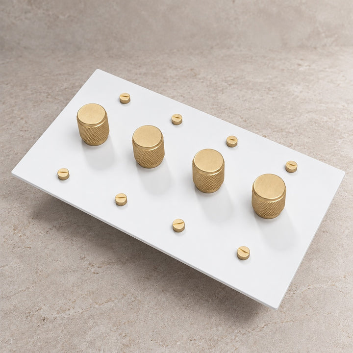 Solid Brass 3-Way Rotary Dimmer Light Switch – 1–4 Gang