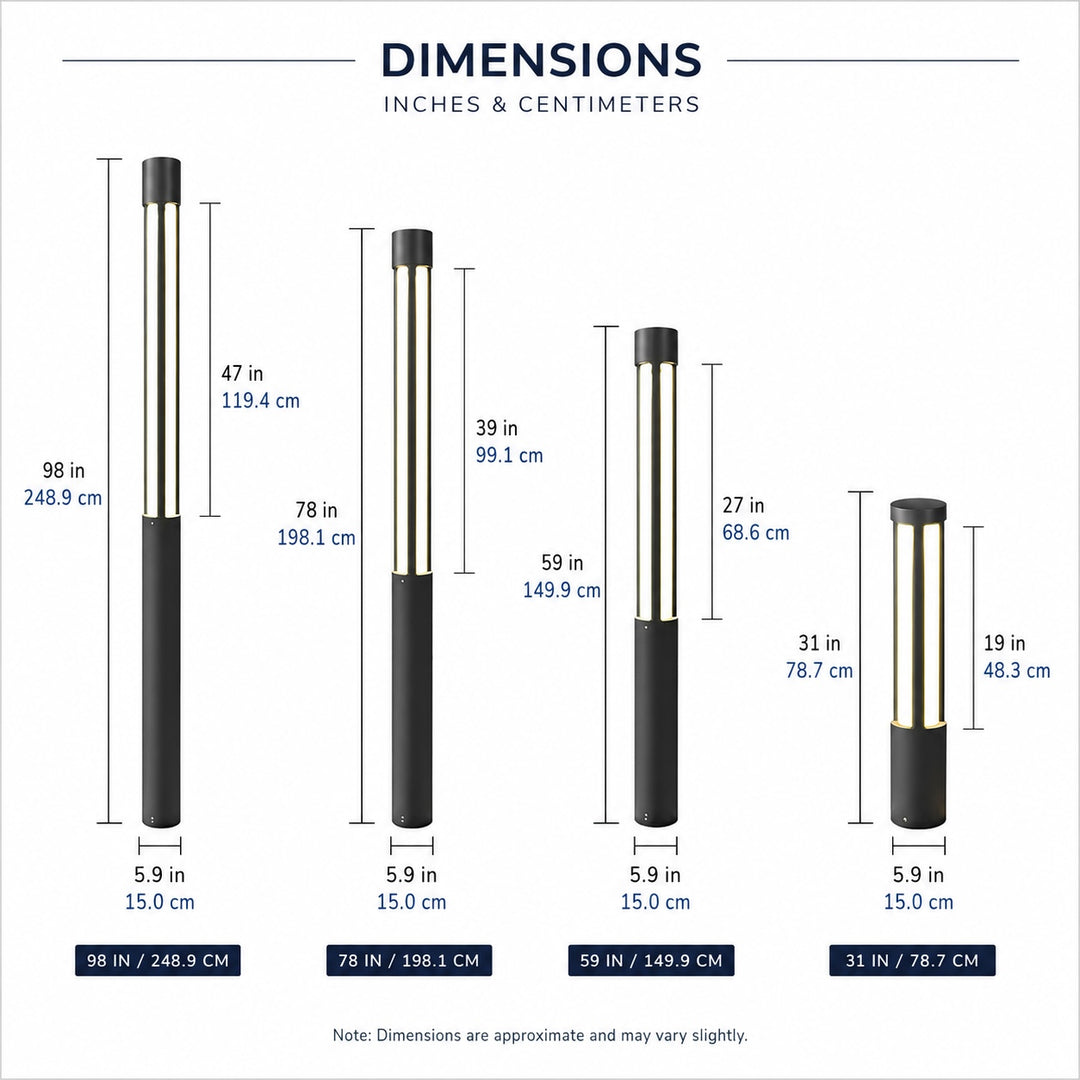 Modern Cylindrical Bollard Light Outdoor LED Waterproof Aluminum 3000K For Pathway Illumination