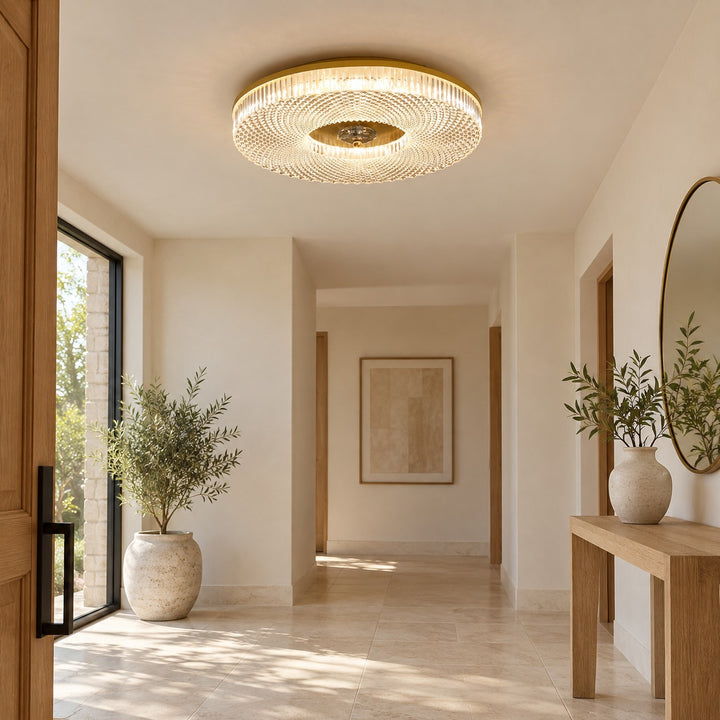 Modern LED Flush Mount Ceiling Light Aluminum Dimmable 12 Inch Diameter Energy Efficient Fixture