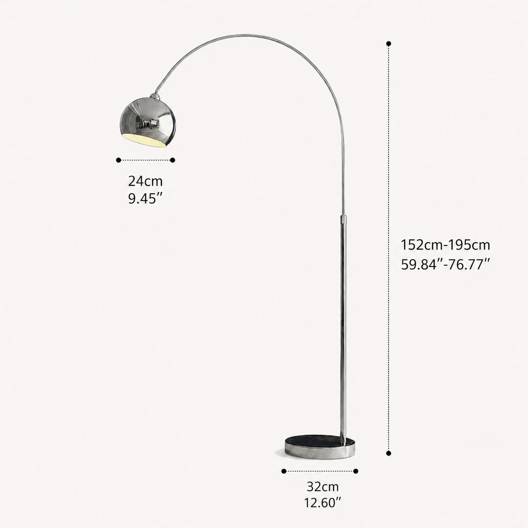 Modern Adjustable Black Floor Lamp with LED Lighting in Metal Construction