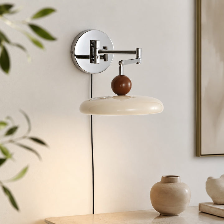 Modern Wall Sconce Lighting with Adjustable Arm and Metal Shade for Versatile Plug-in Use