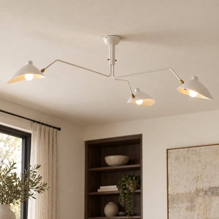 Modern Adjustable Ceiling Light Fixture Metal Design with Integrated LED Bulbs