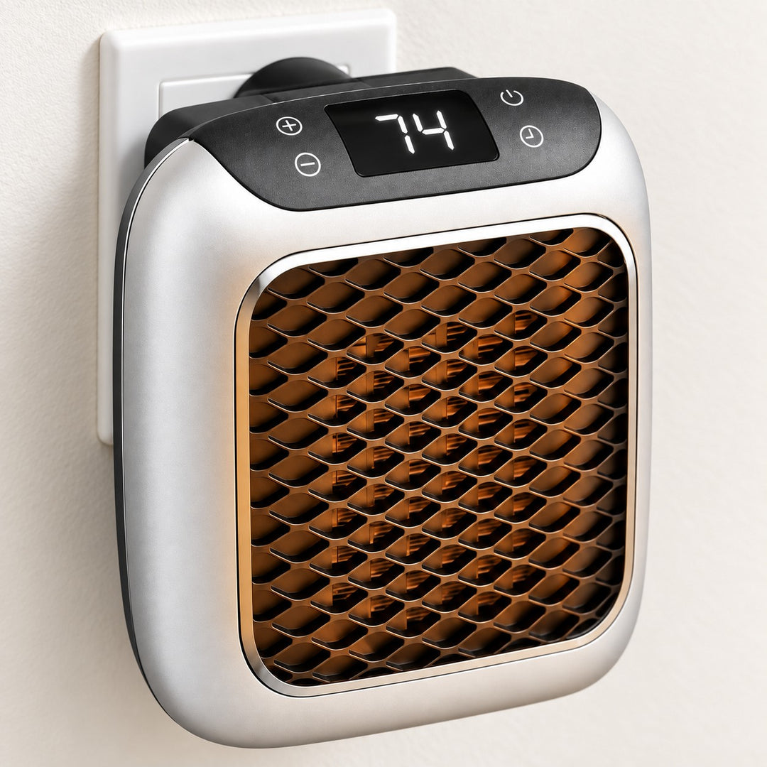 Compact Modern Fan Heater Adjustable Thermostat 800W Efficient Warmth for Personal Spaces