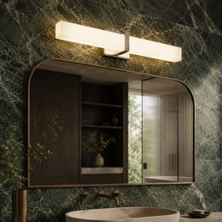 Modern Wall Light Adjustable Stainless Steel Glass Diffuser Indoor LED Sconce Fixture