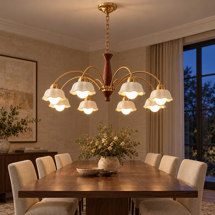 Modern Wall Mounted Chandelier Metal Gold Finish Adjustable Lighting Fixture