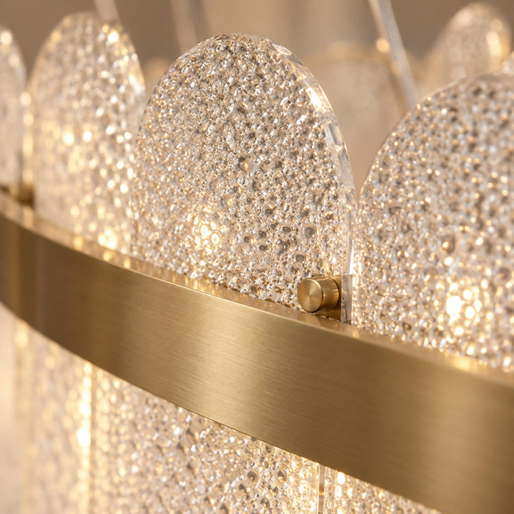 Modern Chandelier Light Adjustable Hanging Metal Frame with Clear Glass 14 Light Source G9 LED Compatible