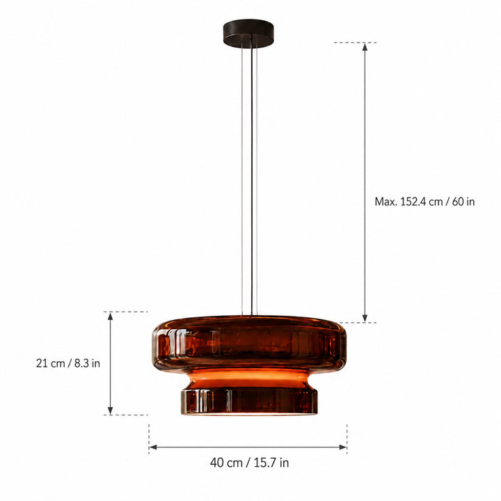 Modern Glass Pendant Lamp Adjustable Hanging Light LED Fixture for Kitchen and Dining