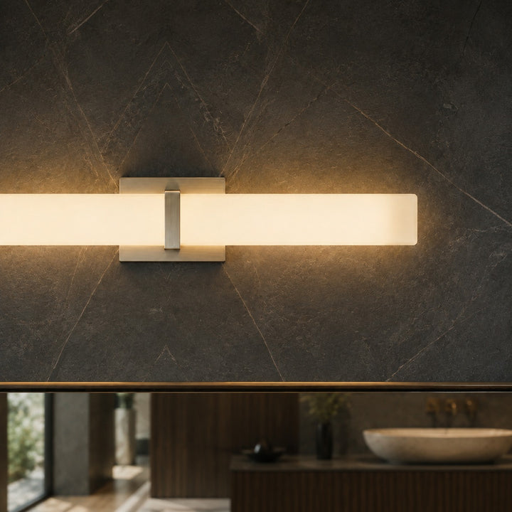 Modern Wall Light Adjustable Stainless Steel Glass Diffuser Indoor LED Sconce Fixture