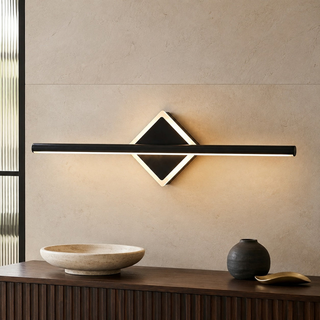 Modern Wall Sconce Lighting Wall Lamp Geometric Aluminum Frame Acrylic Base Dimmable Focused Illumination