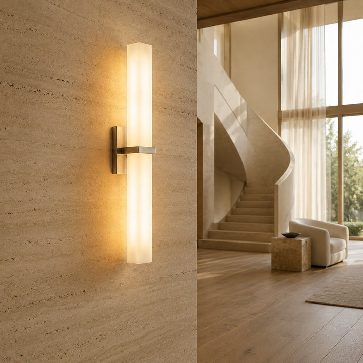 Modern Wall Light Adjustable Stainless Steel Glass Diffuser Indoor LED Sconce Fixture