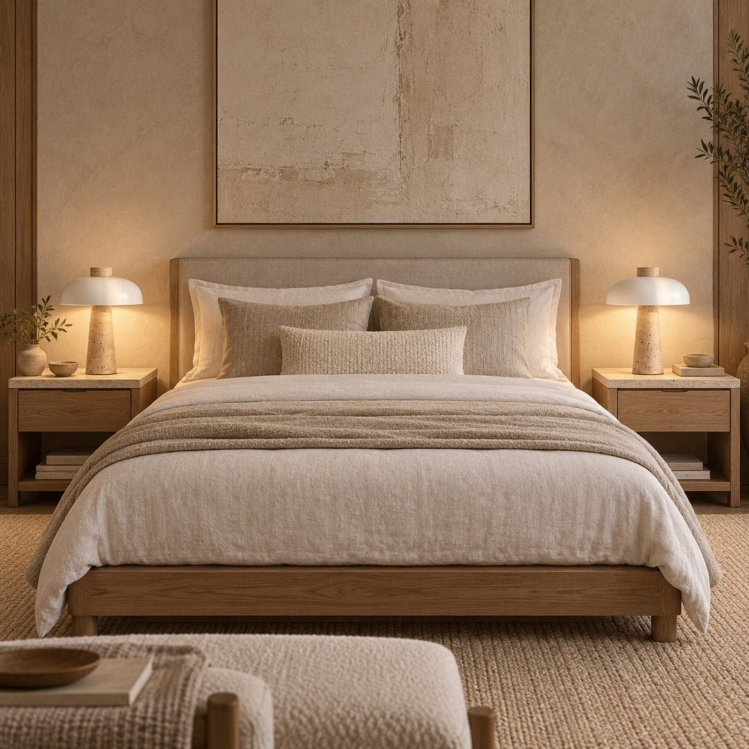 Contemporary Table Lamp Adjustable Height Natural Travertine Base Aluminum Shade Dimmable Design