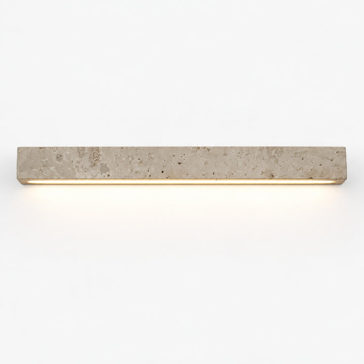 Minimalist Wall Light with Elongated Rectangular Design in Yellow Travertine and Integrated LED
