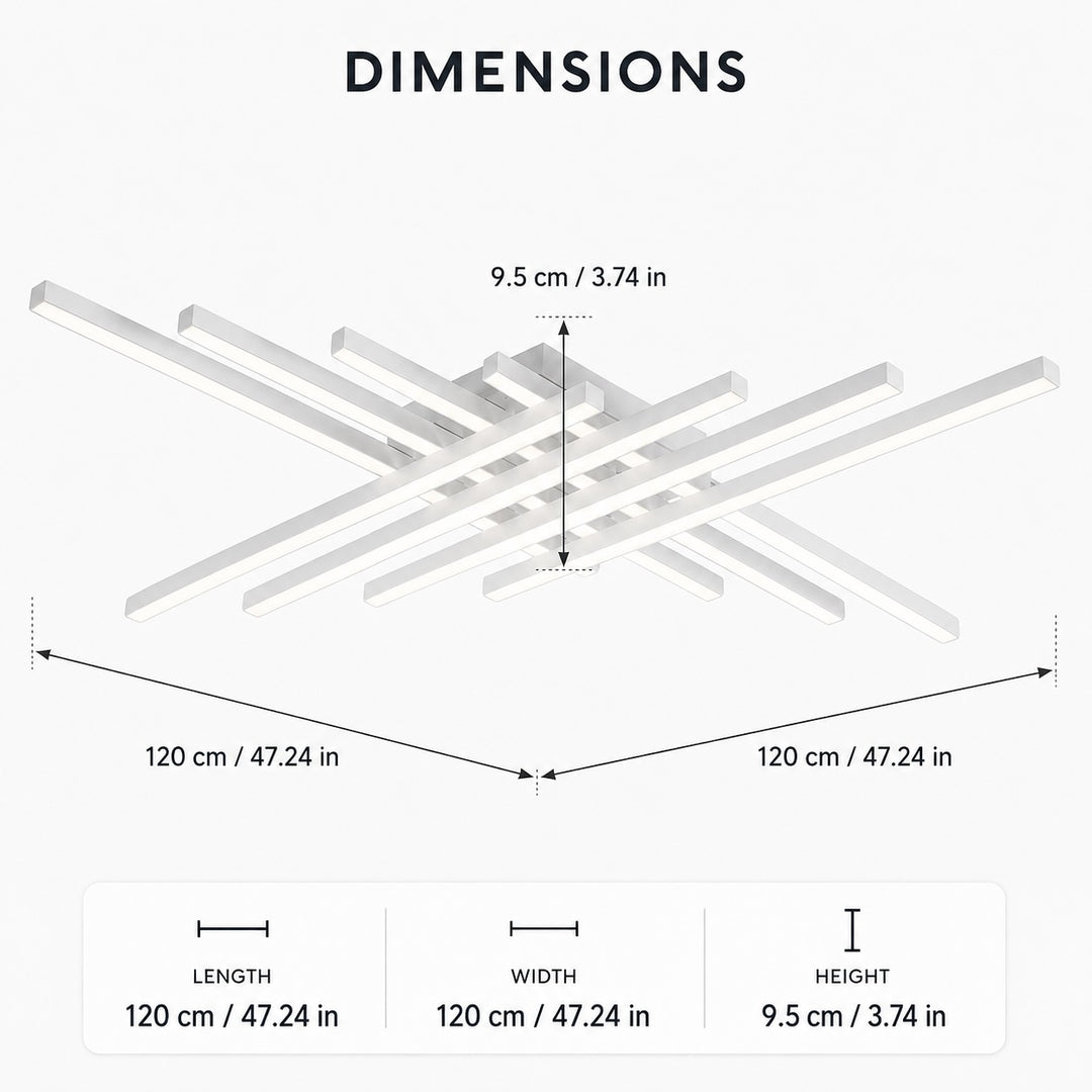 Modern Minimalist Ceiling Light Long Strip LED Adjustable Color Temperature Iron Acrylic
