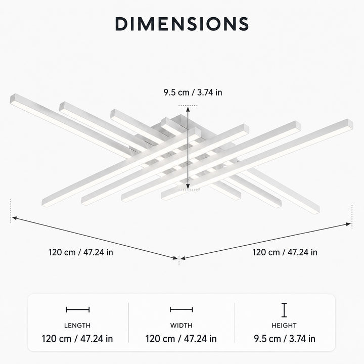 Modern Minimalist Ceiling Light Long Strip LED Adjustable Color Temperature Iron Acrylic