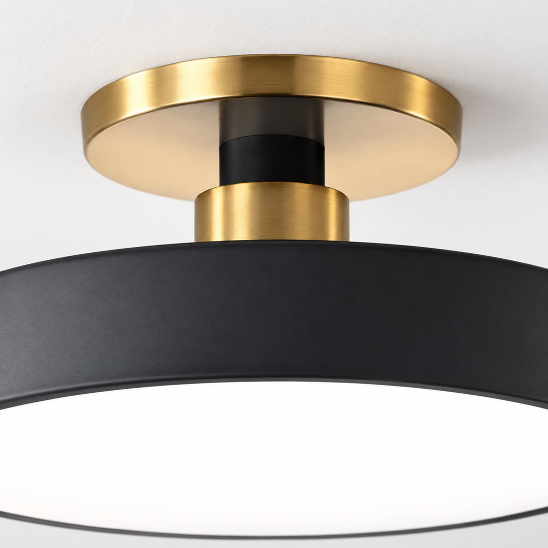 Modern Flush Mount Ceiling Light with Glass Shade and LED Lighting 12W 3000K