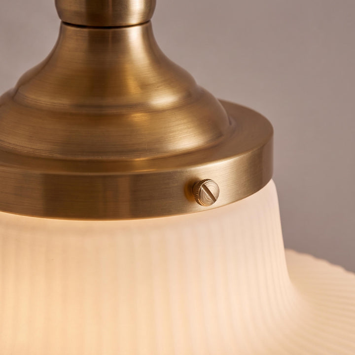 Vintage French Style Flush Mount Ceiling Light with Glass Shades and LED Illumination