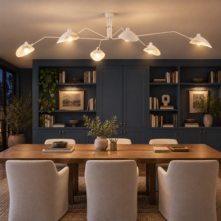 Modern Adjustable Ceiling Light Fixture Metal Design with Integrated LED Bulbs