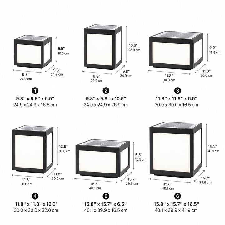 Solar Outdoor Lighting Modern Square Pillar Light Wall Mounted Stainless Steel LED Fixture