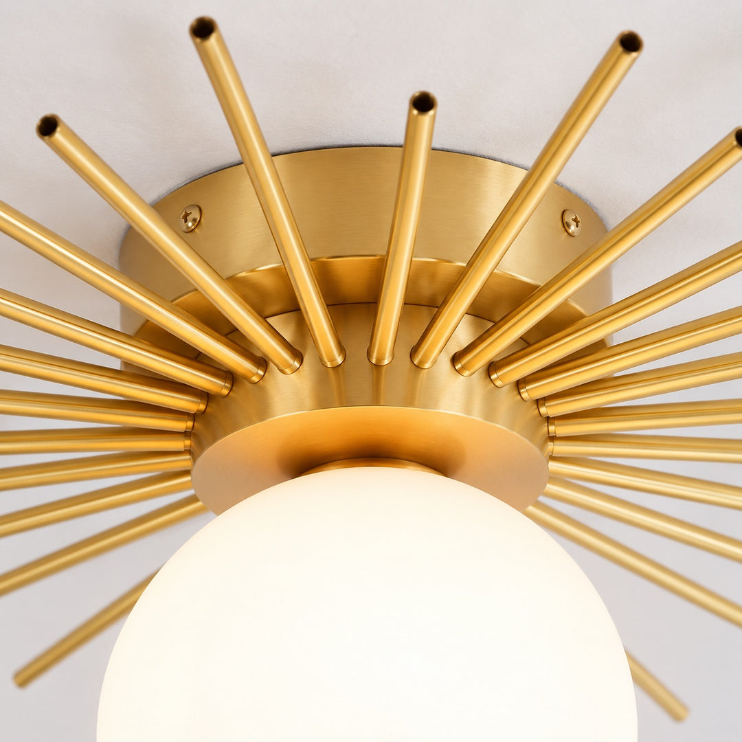 Modern Flush Mount Ceiling Light Fixture Metal Dimmable LED 12 Inch Diameter for Home Lighting
